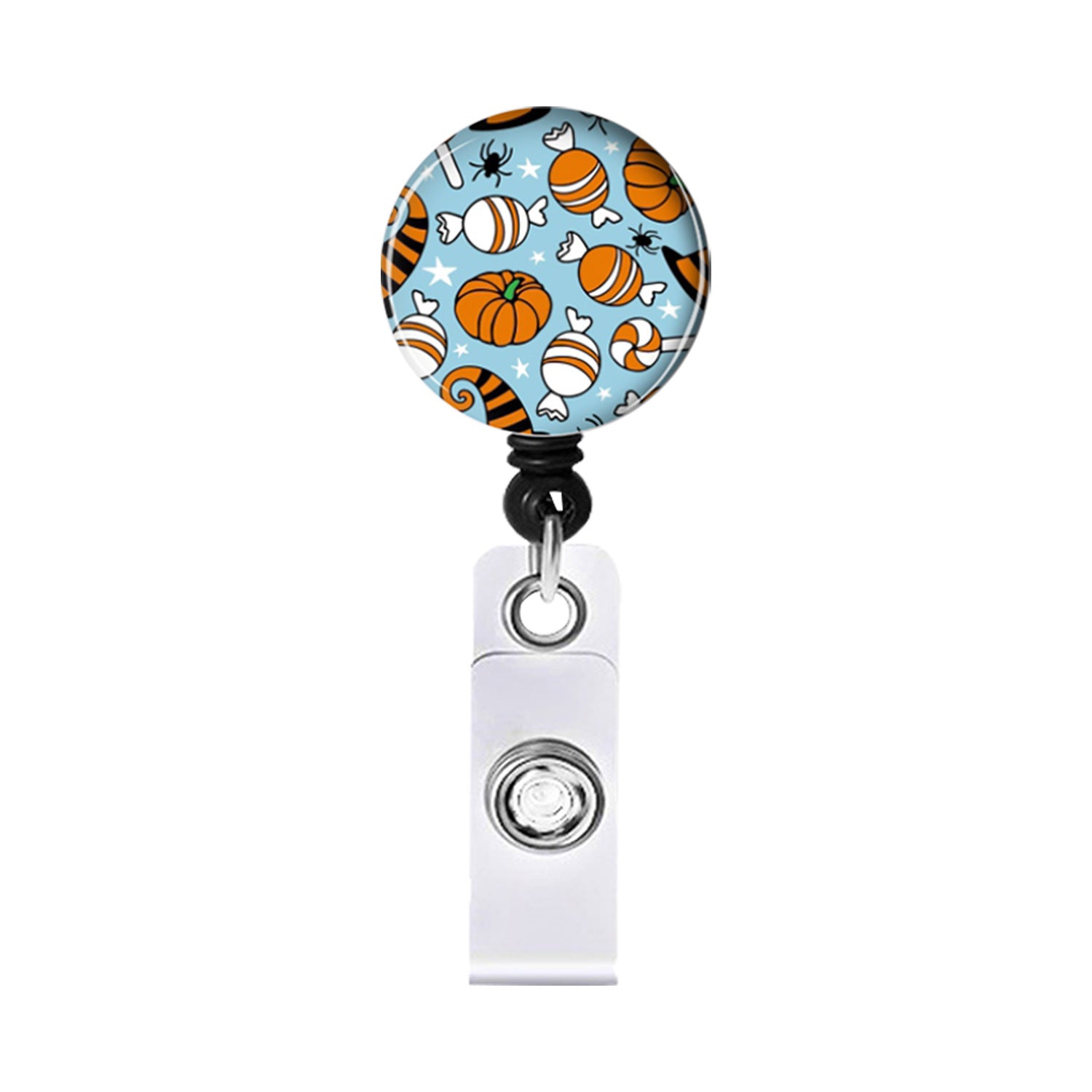 Wholesale Badge Reels ABS Halloween Candy Ghost Cat Retractable Keychain